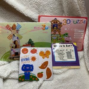 Lot of 4/2-3D Puzzle Decorative Cards New, 2 Other Books